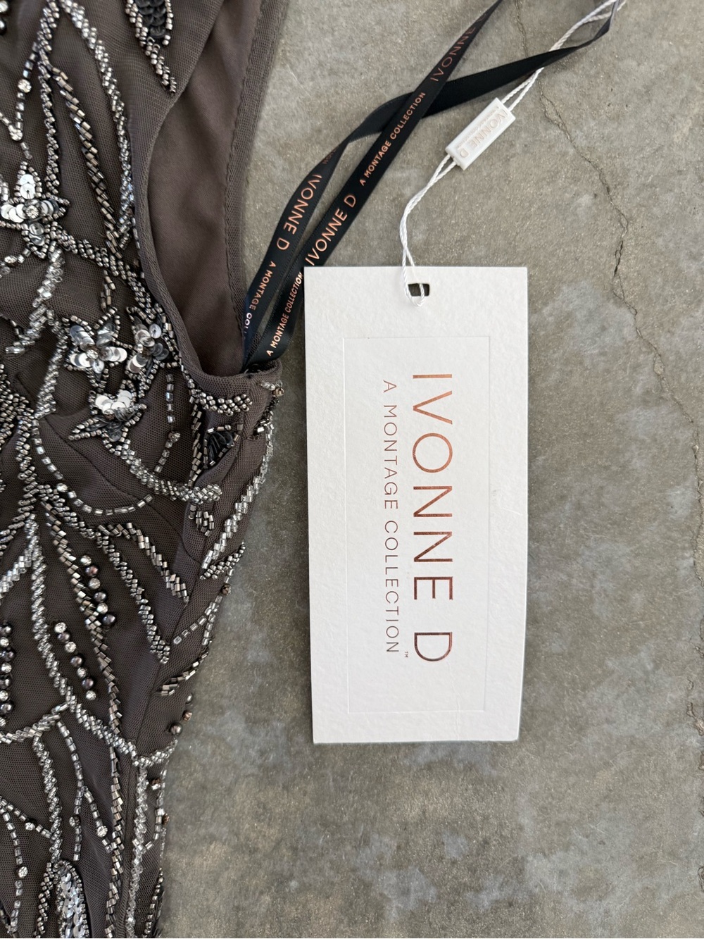Beaded High-Neck Evening Gown - Picture 7 of 10